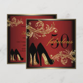 Dansschoenen - Fantastische uitnodiging voor 50e v (Voorkant / Achterkant)