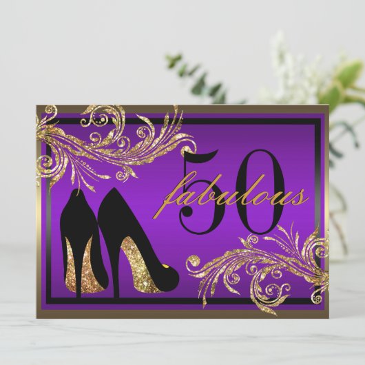 Dansschoenen - Fantastische uitnodiging voor 50e v (Staand voorkant)