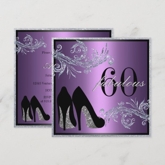 Dansschoenen - Fantastische uitnodiging voor 50e v (Voorkant / Achterkant)