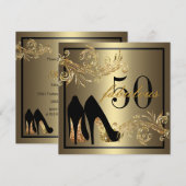 Dansschoenen - Fantastische uitnodiging voor 50e v (Voorkant / Achterkant)