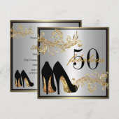 Dansschoenen - Fantastische uitnodiging voor 50e v (Voorkant / Achterkant)