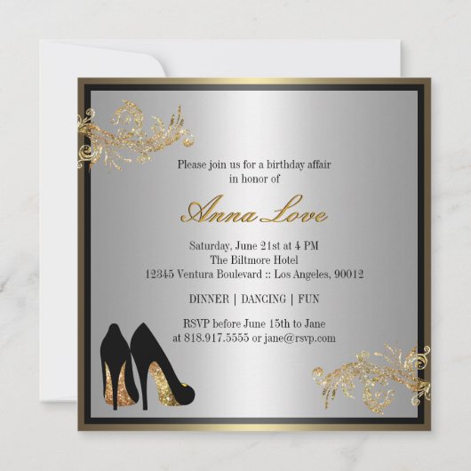 Dansschoenen - Fantastische uitnodiging voor 50e v (Achterkant)