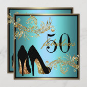 Dansschoenen - Fantastische uitnodiging voor 50e v (Voorkant / Achterkant)