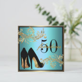 Dansschoenen - Fantastische uitnodiging voor 50e v (Staand voorkant)