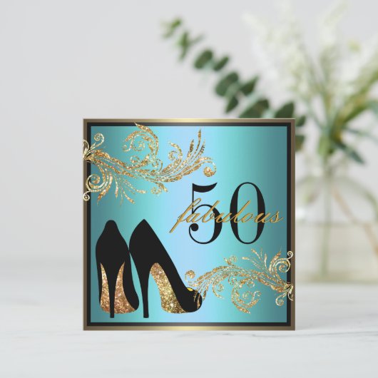 Dansschoenen - Fantastische uitnodiging voor 50e v (Staand voorkant)