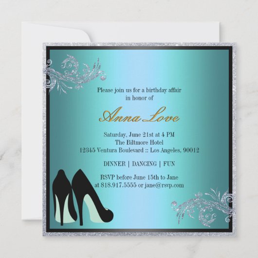 Dansschoenen - Fantastische uitnodiging voor 50e v (Achterkant)