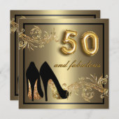 Dansschoenen - Fantastische uitnodiging voor 50e v (Voorkant / Achterkant)