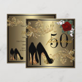 Dansschoenen - Fantastische uitnodiging voor 50e v (Voorkant / Achterkant)