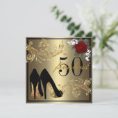 Dansschoenen - Fantastische uitnodiging voor 50e v (Staand voorkant)