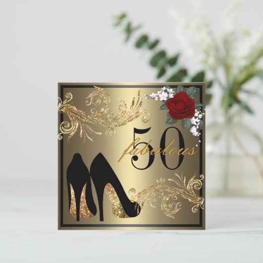 Dansschoenen - Fantastische uitnodiging voor 50e v (Staand voorkant)