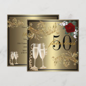 Dansschoenen - Fantastische uitnodiging voor 50e v (Voorkant / Achterkant)