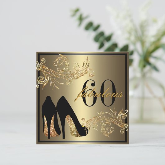 Dansschoenen - Fantastische uitnodiging voor 60e v (Staand voorkant)