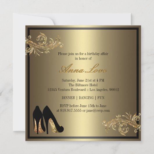 Dansschoenen - Fantastische uitnodiging voor 60e v (Achterkant)