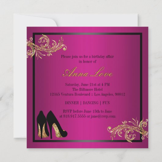 Dansschoenen - Uitnodiging voor 60e verjaardag (Achterkant)