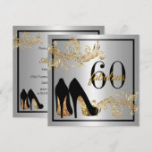 Dansschoenen - Uitnodiging voor 60e verjaardag (Voorkant / Achterkant)