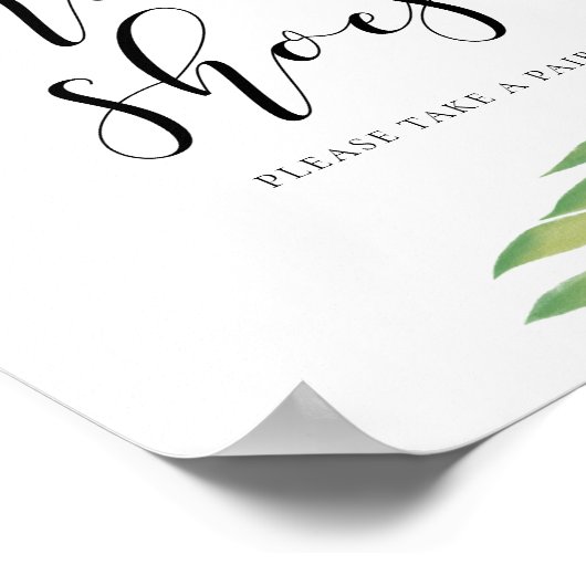 Dansschoenen Waterverf groene bladeren trouwbord Poster (Hoek)