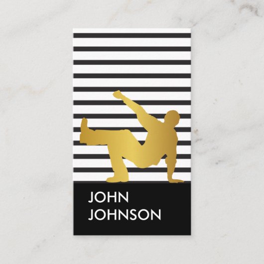 Dansschool Beak Hip Hop Zwart Wit Strepen Visitekaartje (Voorkant)