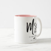 Dansscript lettertekens | De heer en mevrouw Tweekleurige Koffiemok (Voorkant rechts)