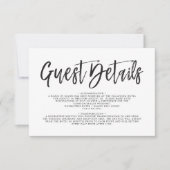 Dansscript zwart | Details van de witte bruiloft Kaart (Voorkant)