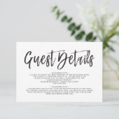 Dansscript zwart | Details van de witte bruiloft Kaart (Staand voorkant)