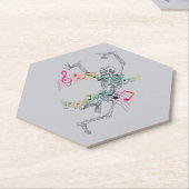 danssskelet kartonnen onderzetters (Schuin)