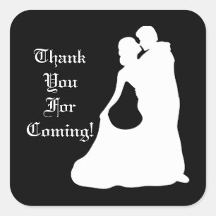 Danssticker met bride en Groom Wedding Vierkante Sticker