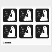 Danssticker met bride en Groom Wedding Vierkante Sticker (Vel)