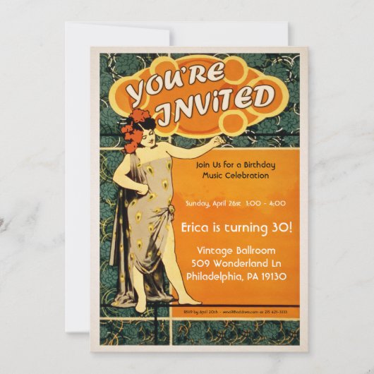 dansstijl feestuitnodiging kaart (Voorkant)