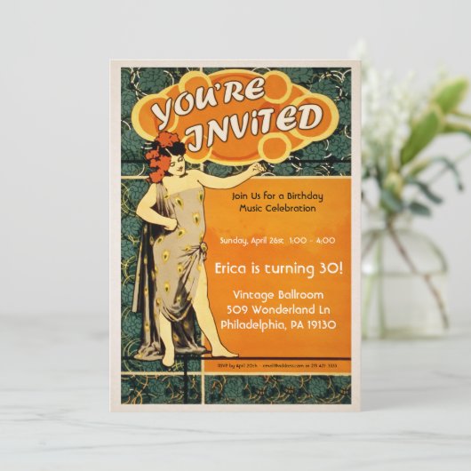 dansstijl feestuitnodiging kaart (Staand voorkant)