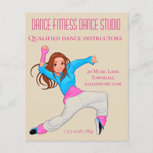 Dansstudio danslessen bedrijf flyer (Voorkant)