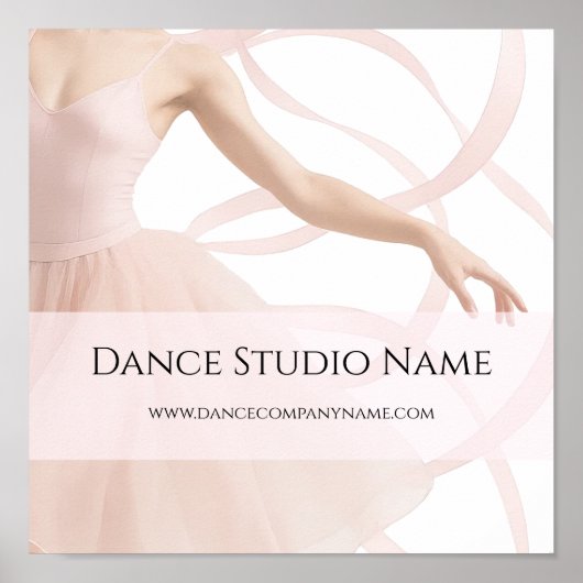 Dansstudio Leraar Zacht Roze Poster (Voorkant)