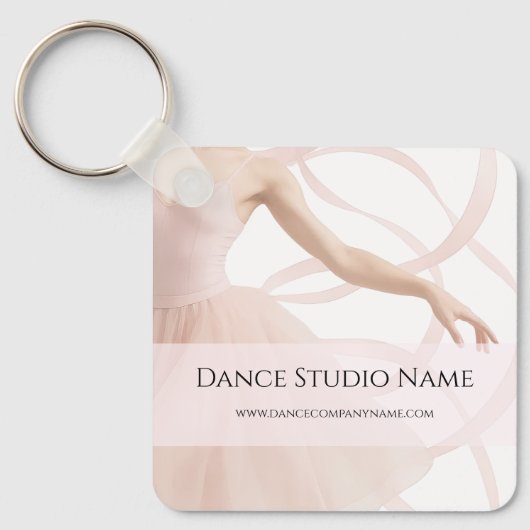 Dansstudio Zacht Roze Sleutelhanger (Voorkant)