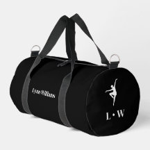 danstas | Zwarte Initialen Naam Duffle Bag