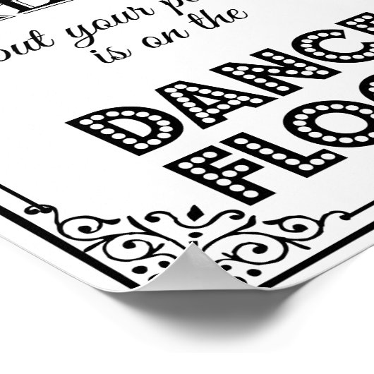 dansverdieping voor bruiloft of partijbord poster (Hoek)