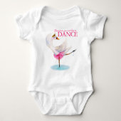 Danszwaan ballerina grillige kunst slogan kleding romper (Voorkant)