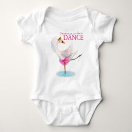 Danszwaan ballerina grillige kunst slogan kleding romper
