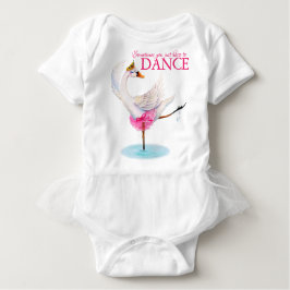Danszwaan ballerina grillige kunst slogan kleding romper