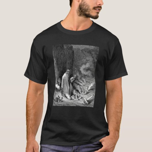 Dante Addresses Pope Nicholas III by Gustave Dore T-shirt (Voorkant)