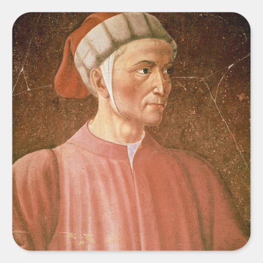 Dante Alighieri (1265-1321): nadere informatie ove Vierkante Sticker (Voorkant)