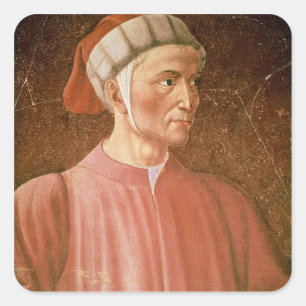 Dante Alighieri (1265-1321): nadere informatie ove Vierkante Sticker