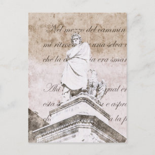 Dante Alighieri - met Divine Comedy verses Briefkaart