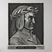 Dante Alighieri Portrait Etching Poster (Voorkant)