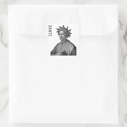 Dante Alighieri Vierkante Sticker (Tas)