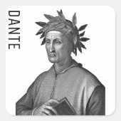 Dante Alighieri Vierkante Sticker (Voorkant)