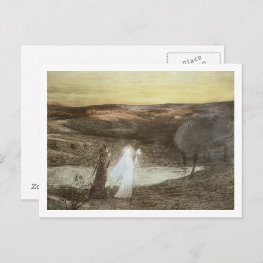 Dante and Beatrice, uit 'L'Estampe Moderne', publ Briefkaart (Voorkant / Achterkant)