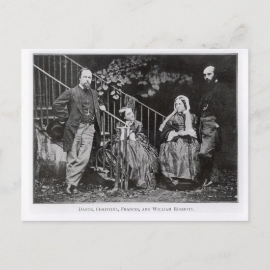 Dante, Christina, Frances en William Rossetti Briefkaart (Voorkant)