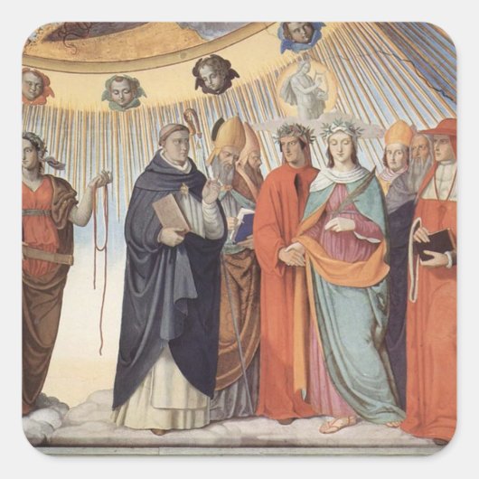 Dante & de Heiligen op de Zon - Paradiso Vierkante Sticker (Voorkant)