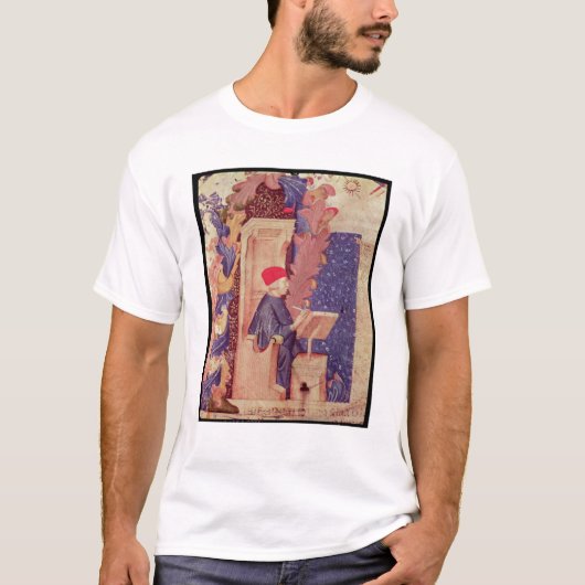 Dante die 'The Divine Comedy' schrijft T-shirt (Voorkant)