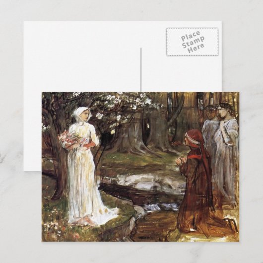 Dante en Beatrice door John William Waterhouse Briefkaart (Voorkant / Achterkant)