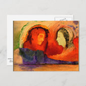 Dante en Beatrice, kunstwerk van Odilon Redon Briefkaart (Voorkant / Achterkant)